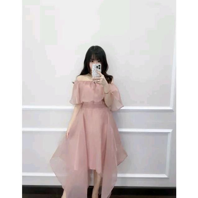 GMS - Ziqzaq Dress Organza - Size M-L - Dress Pesta -Dress Natal - Dress Couple - Promnht Dress Mewa