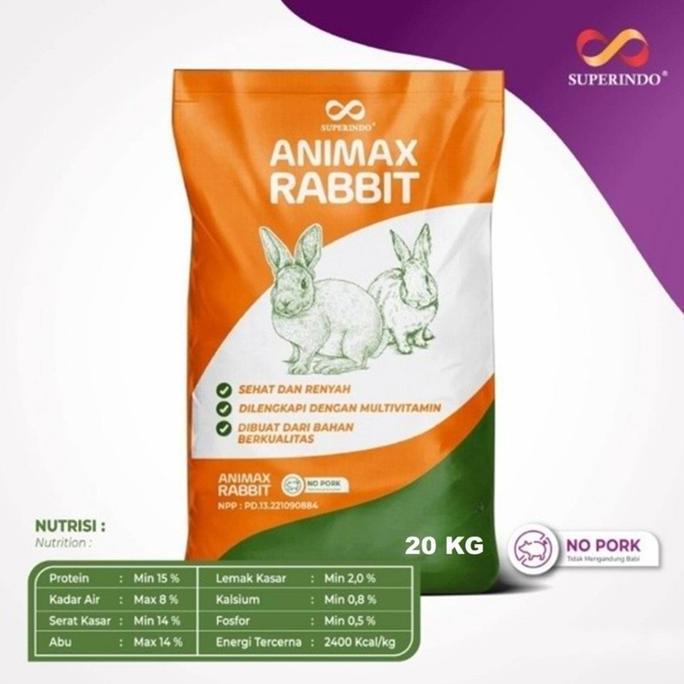 ANIMAX RABBIT FOOD 20Kg / Makanan Kelinci ANIMAX (OJOL)
