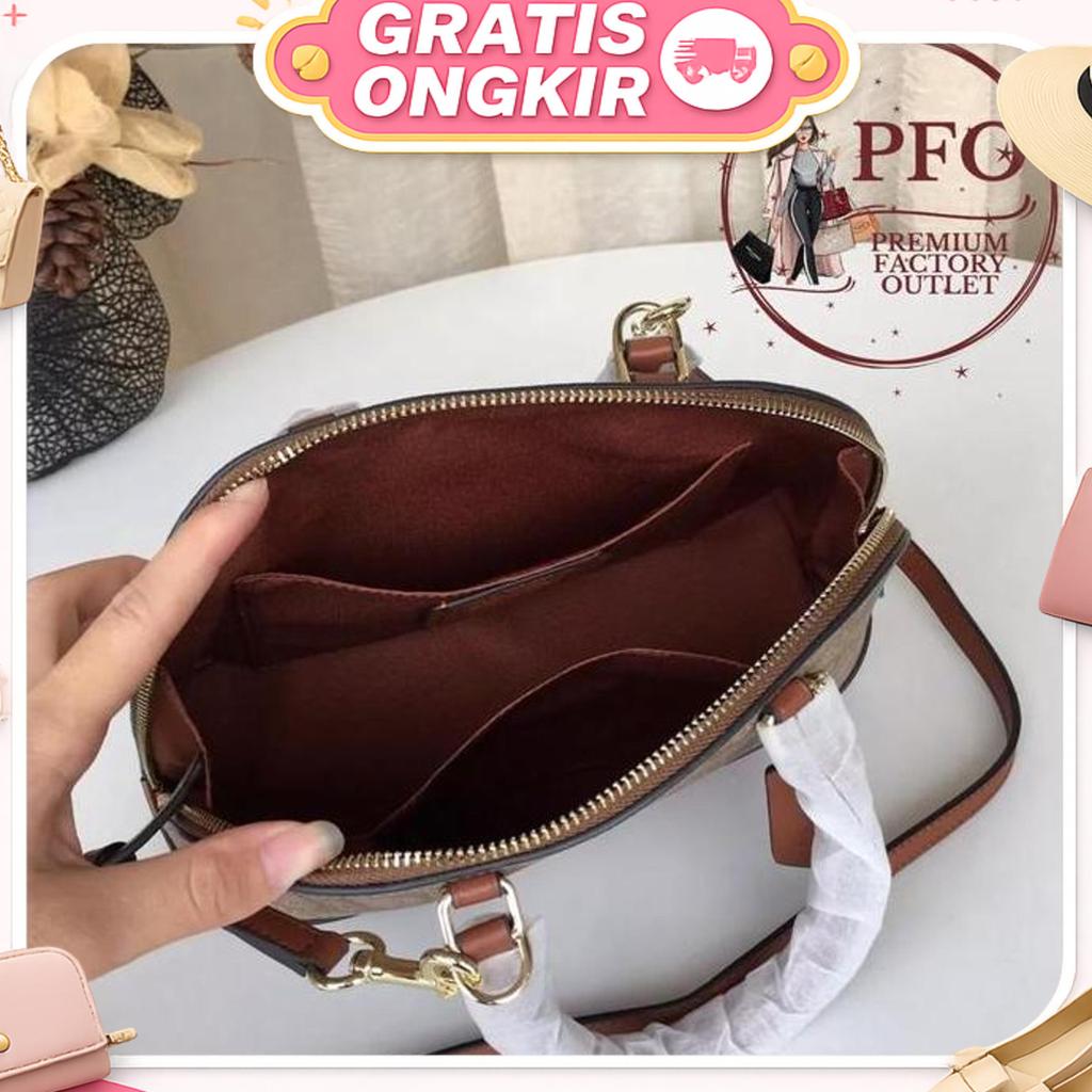 Ready Stock Tas F27583 Mini Sierra Hand Bag Signature Satchel Khaki Saddle