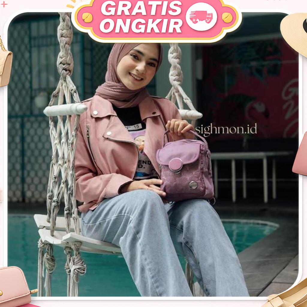 Sighmon - Caroline Bag - Tas Ransel Selempang Bahu Sling Bag Import Fashion Wanita Tahan Air