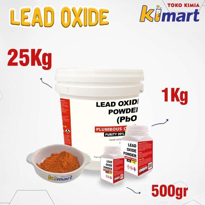 HARGA DISC - Lead oxide powder PbO Timbal (II) oksida timbal monoksida 25kg Plumbous Oxide