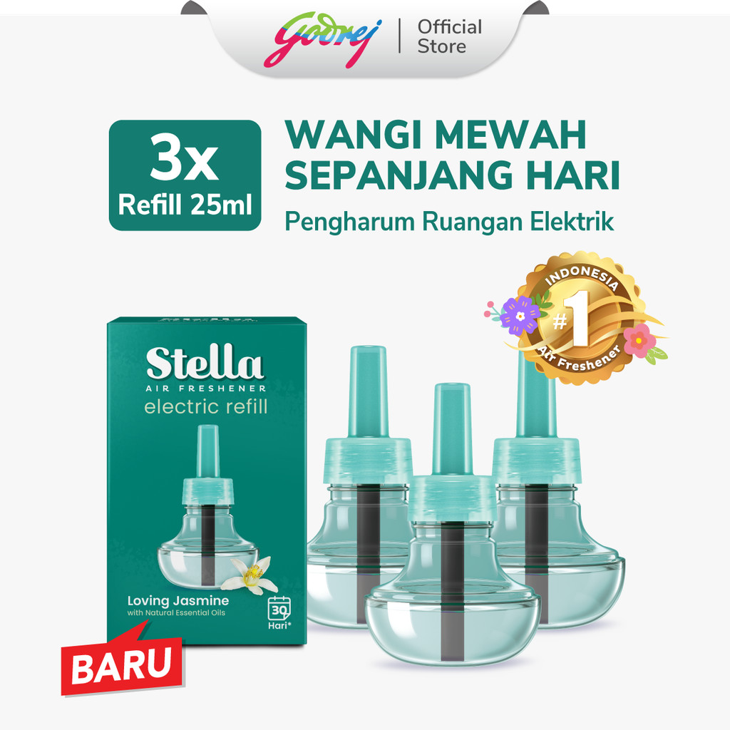 Stella Air Freshener Electric Refill Loving Jasmine x3 - Pengharum Pewangi Ruangan Elektrik