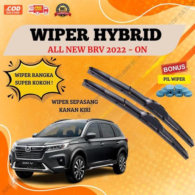 WIPER MOBIL HYBRID ALL NEW BRV 2022-ON WIPER RANGKA HYBRID SEPASANG KANAN KIRI BONUS SABUN AIR WIPER
