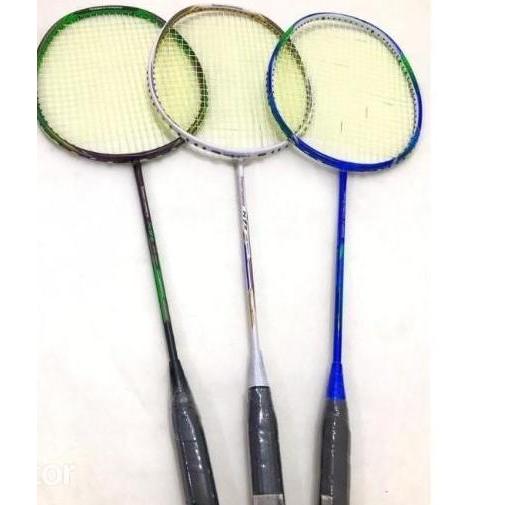 Weminton-  Raket Bton Jp Power / Shark + Senar + Grip Full Carbon Siap Pakai Free Grip