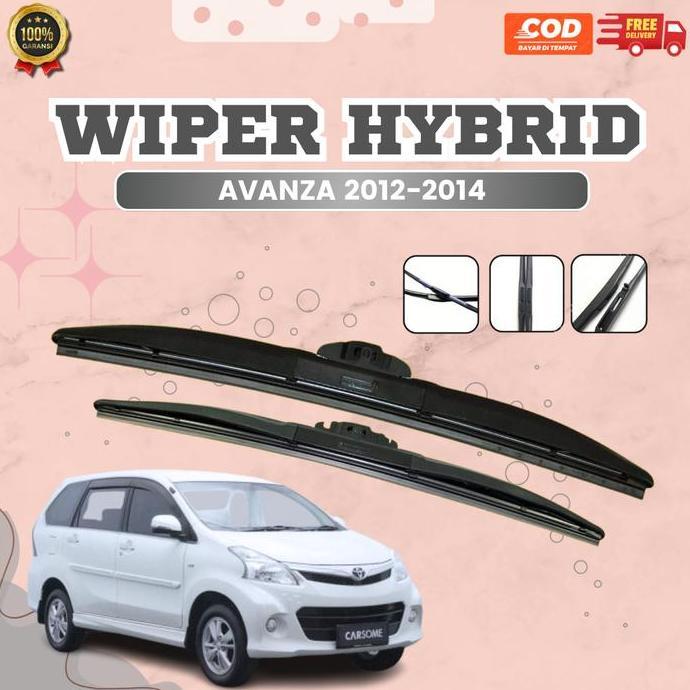 WIPER MOBIL HYBRID AVANZA 2012-2014 2 PCS WIPER HYBRID RANGKA KOKOH - WIPER HYBRID AVANZA 2012-2014 