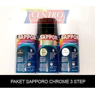 TERBARU - Paket Cat SAPPORO CHROME, CAT SEMPROT CHROME SAPPORO PAKET 3 STEP