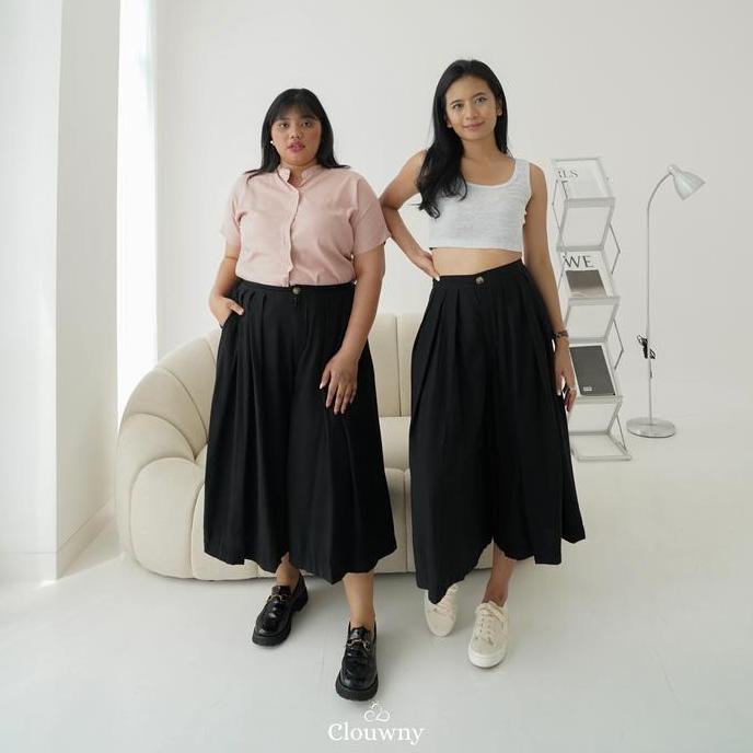 Keep- Clouwny Jenna Cullotes Pant Rok Celana Kulot Nita Hh Ist Linen Kantong Karet Panjang Desa Casu