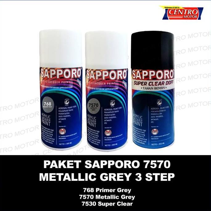 Sapporo Spray Paket Cat Velg Metallic Grey