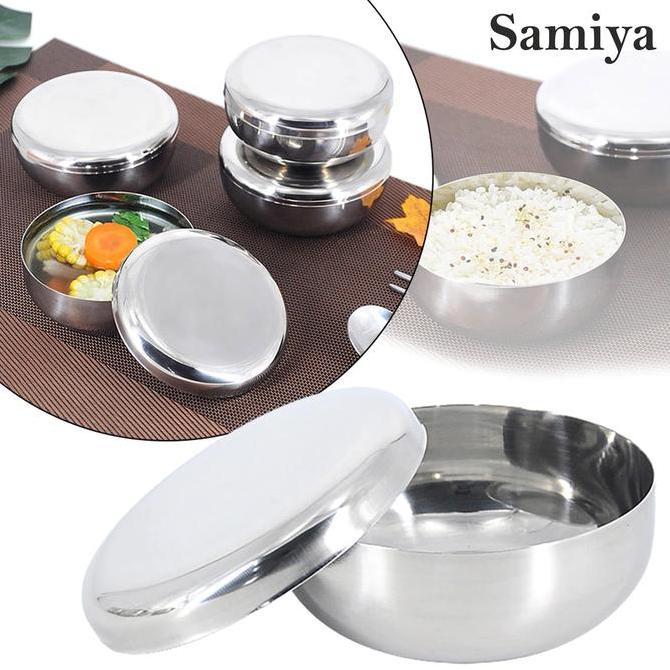 mangkok soup stainless free penutup / stainless steel bowl korea