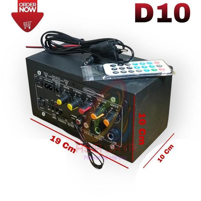 D10 OK Karaoke Amplifier Board Power Untuk 8-10 Inci Speaker AC 220V-DC 12V-24V Bluetooth 5.0 + Box