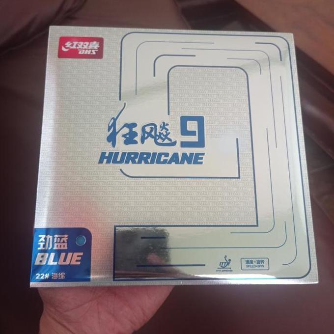 KARET TENIS MEJA DHS HURRICANE 9 BLUE ORIGINAL