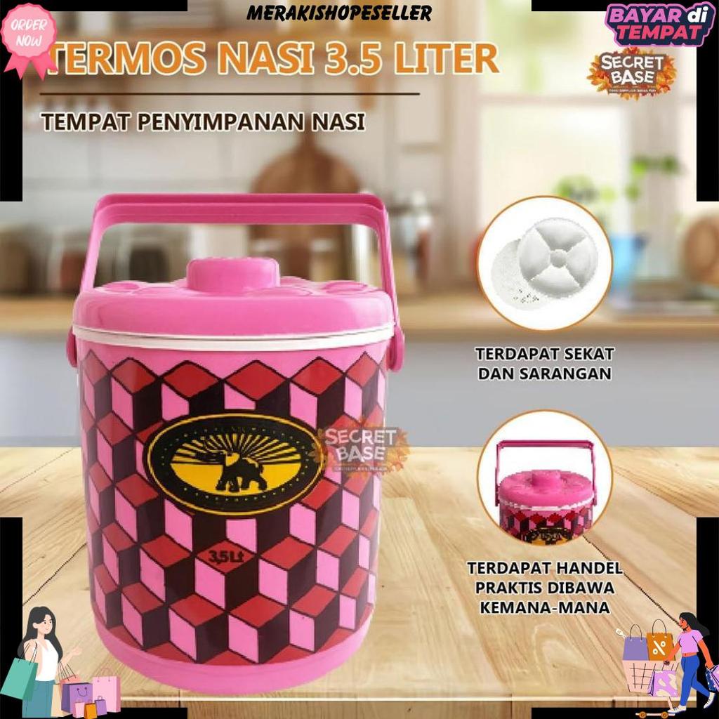 Termos Nasi 3,5 Liter - Termos Es Batu Tahan Lama / Rice Bucket / Tempat Nasi 3,5L Ready Tanpa Nungg