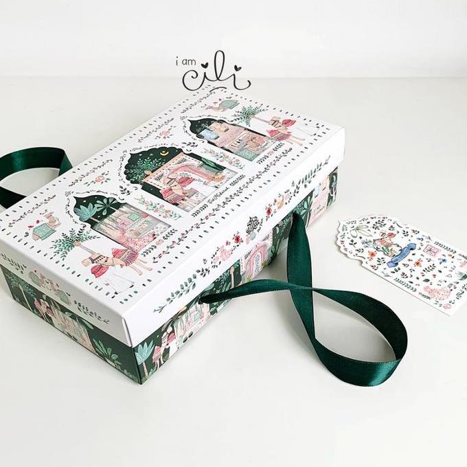 (BOX 24 x13.4 x 7.5cm LEBARAN)kotak 2 toples 112 / kue setengah loyang