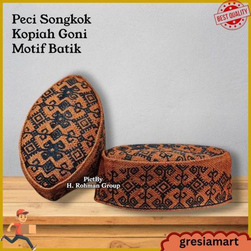 Peci Songkok Kopiah Goni Motif Batik Malay Harga Ekonomis