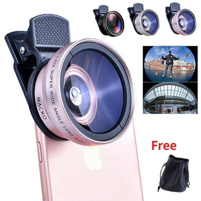 Lensa Super Wide Angle 2 In 1 Lensa Pembesar Camera Smartphone 12.5X Telezoom HP Dengan Klip