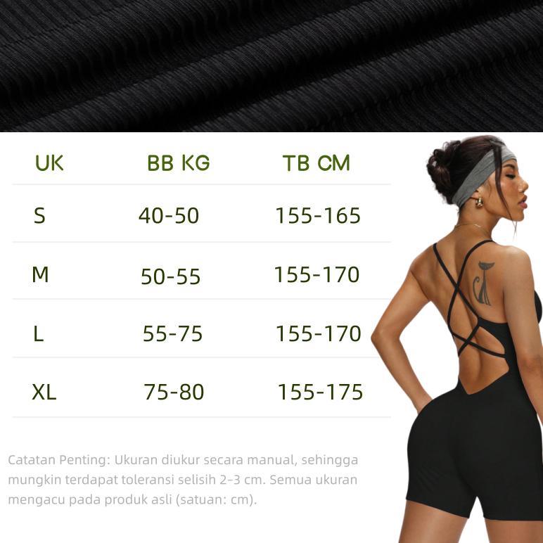 TERBARU JUMPSUIT SETELAN YOGA WANITA SEKSI JUMPER BAJU OLAHRAGA PUNGGUNG TERBUKA
