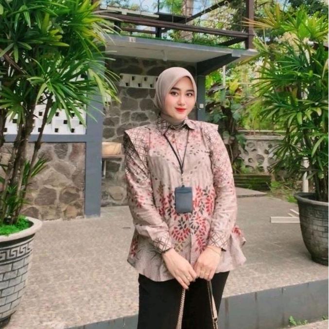 Rempel Batik Wanita atasan Batik kantor Motif Parang