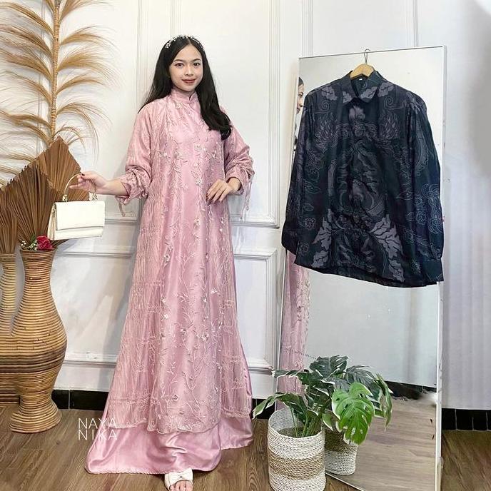 STYLE FASHION NAYANIKA BATIK FURING SERIES - Couple Dress Lebaran 2025 Aqila Gamis Wanita Kekinian T