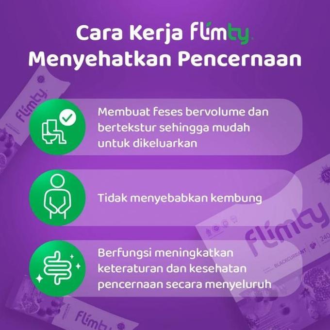 3 Box Flimty Hemat Fiber Herbal Detox - Pelangsing Bpom Halal Bandung