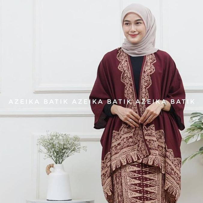 YUK CHECKOUT  Outfit Batik Kimono Atasan Rayon Kardigan Batik Wanita Kekinian Motif Etniq Modern - O