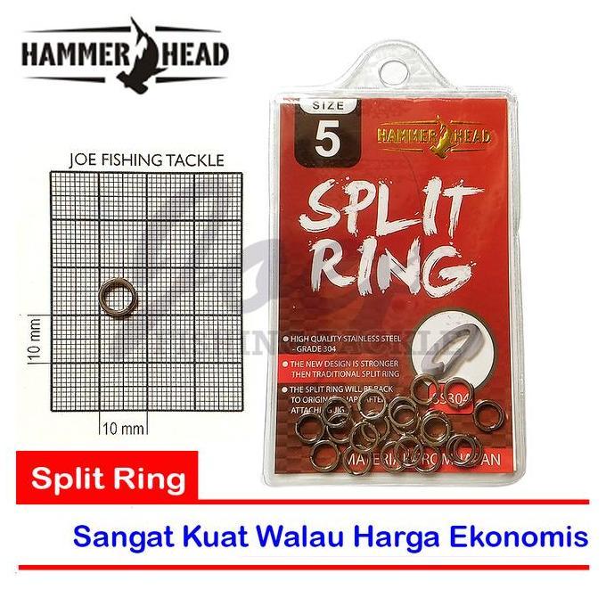 Hammer Head Split Ring No 5 - Silver