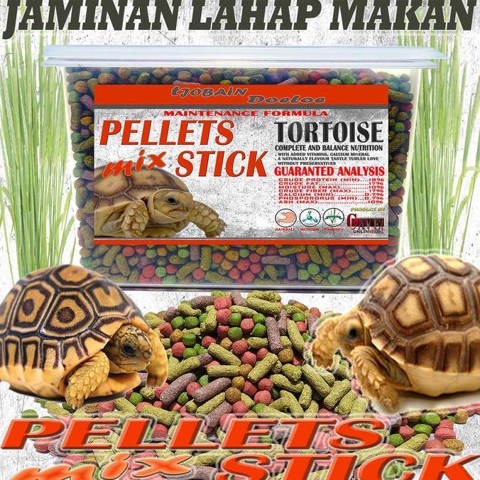 NEW makanan kura kura darat mix tortoise sulcata hermani instar pelet 1 KG