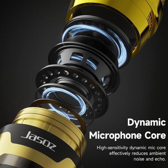 Ajuste- Jasoz Wireless Dual Microphone Mic Bluetooth Karaoke Untuk Wireless Vlog Streaming Suara Jer
