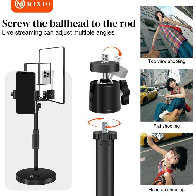 Knacks- Mixio S100 Magic Mirror Stand Streaming / Kaca Berdiri / Cermin Untuk Dengan Kamera Belakang