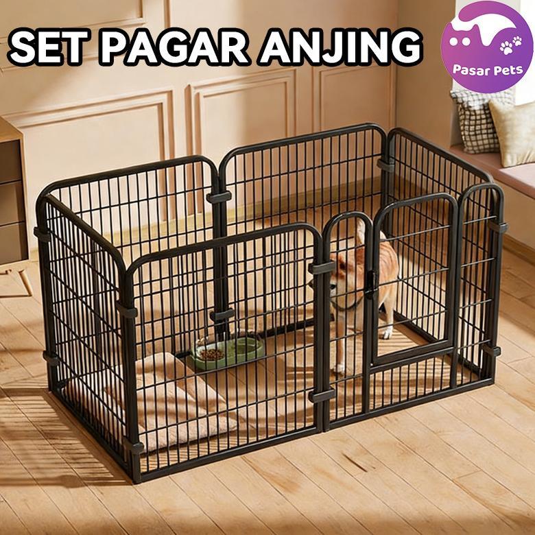 Kandang Hewan Pagar Besi Large Size 120*60*60cm Kandang Anjing Dan Kandang Kucing Pet Cage