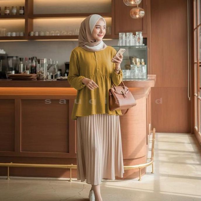 PROMO ARINA BLOUSE KATUN RAYON CRINKLE / BLOUSE MUSLIM WANITA PROMO