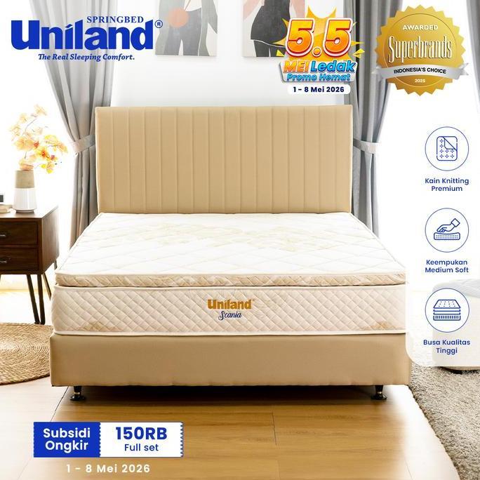 Uniland Springbed Scania Pillowtop - Kasur Spring Bed Full Set