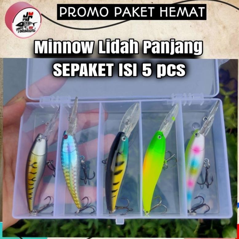 paket lure minnow lidah panjang