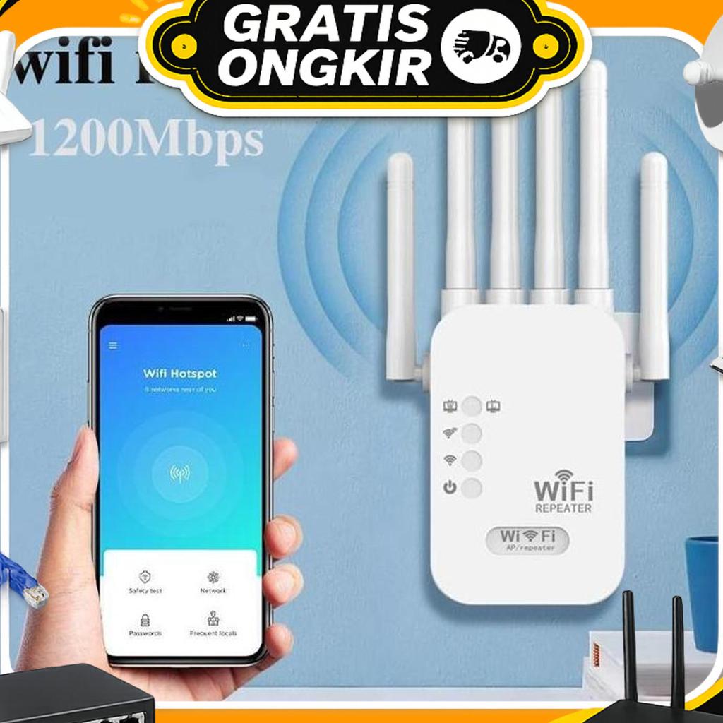 Wifi Repeater Wifi Range Extender Router Penguat Sinyal Wifi Booster 1200Mbps Ultraboost Access Poin