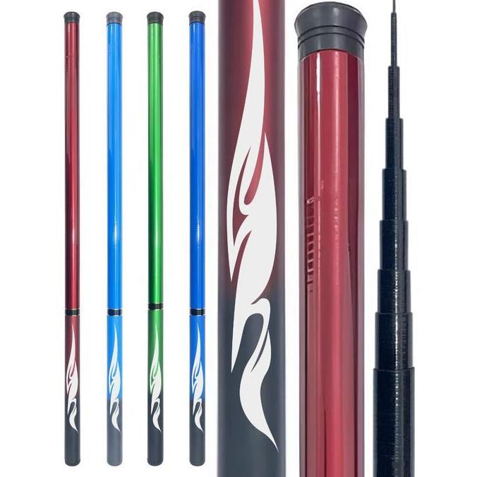 Lansungkirim- Joran Tegek Portable Dragon Style Bahan Full Fiber Joran Pancing Teleskopik Lentur Rin