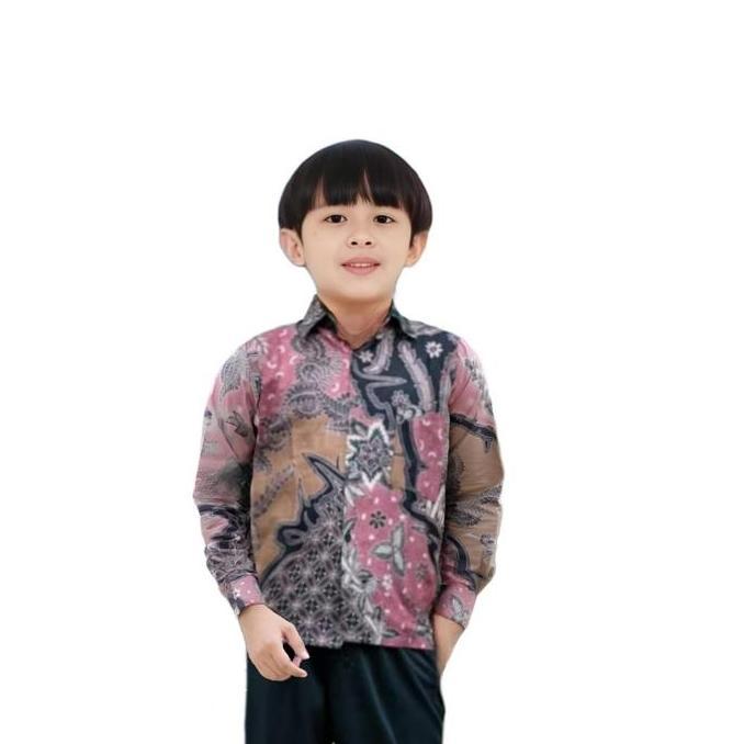 TERKINI Kemeja Batik Pria Couple Batik Ayah dan Anak laki Laki Motif Koin Batik Anak Laki Laki Warna