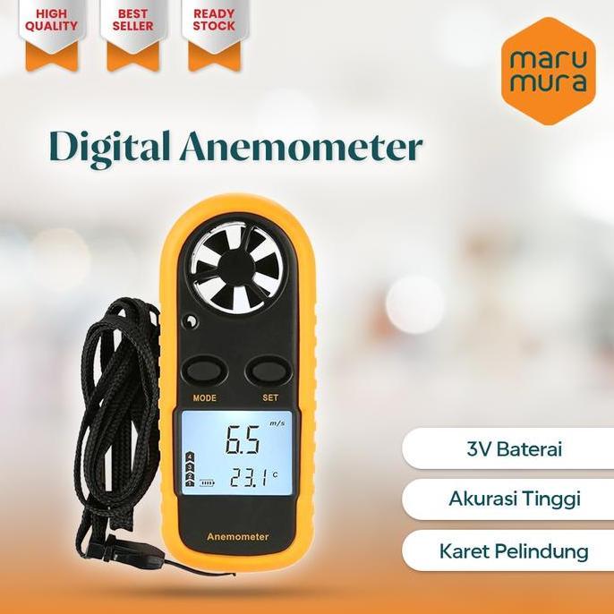 Marumura Digital Wind Anemometer Pengukur Kecepatan Angin  | Digital Anemometer