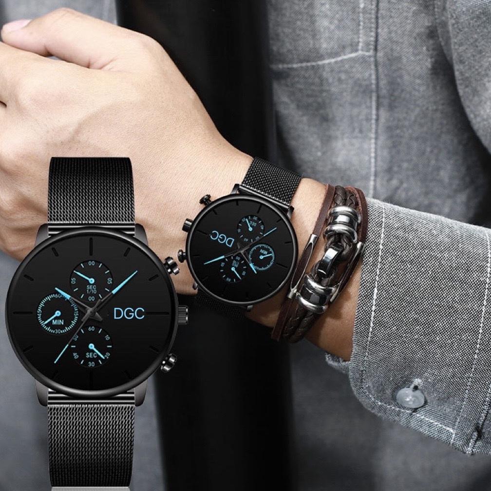 MURAH DGC Jam Tangan Pria  Rantai Stainless Steel Jam Tangan Pria Ikat Pinggang Jam Tangan Fashion A