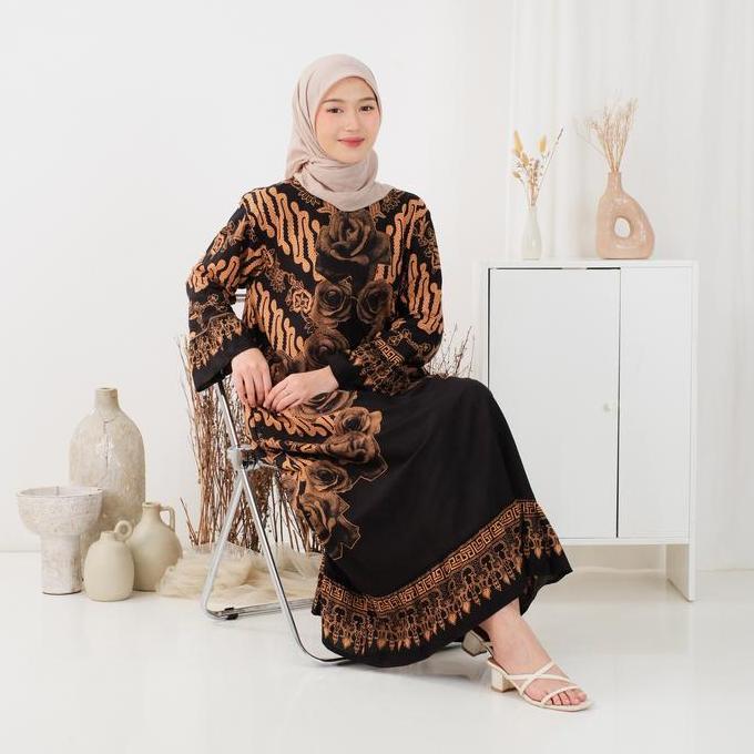HEMAT LUAR BIASA Karina Gamis Raya Rayon Wanita Gamis Rempel Gamis Rayon Premium Busui Resleting Dep