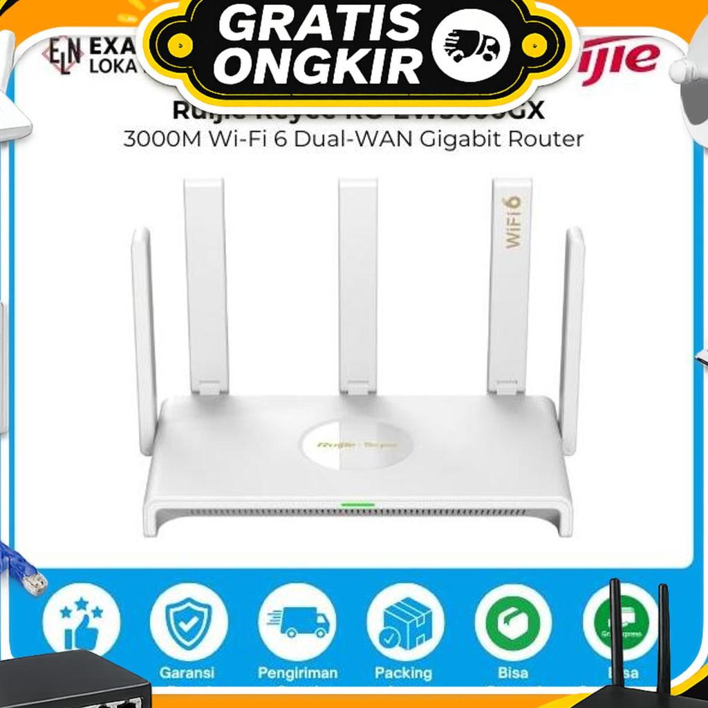 Ruijie Rg-Ew3000Gx , 3000M Wireless Wifi 6 Dual-Wan Gigabit Router / Pengganti Rg-Ew1800Gx Pro