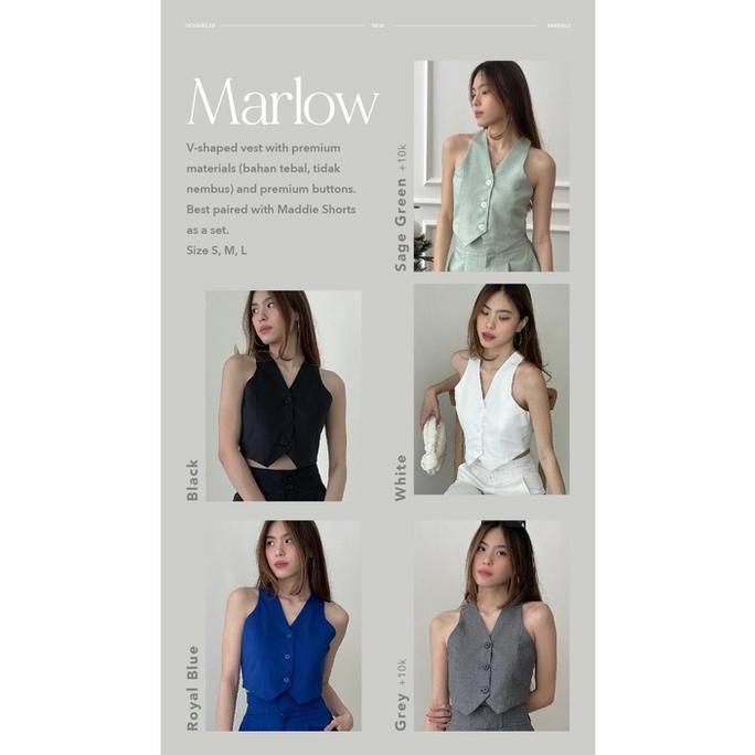 TERKINI MARLOW VEST | Vest V Neck rompi wanita Panjang Basic TERKINI