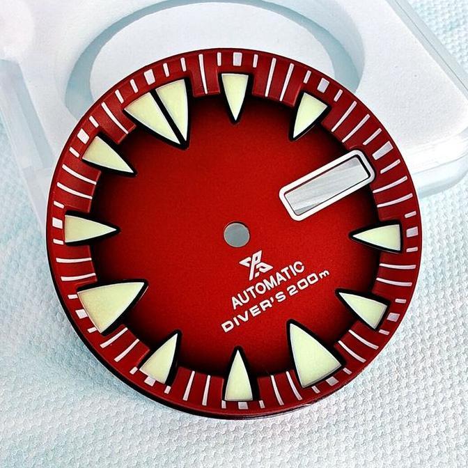 Seiko Mod High Quality Monster Dial C3 Lume NH36 Red 29mm