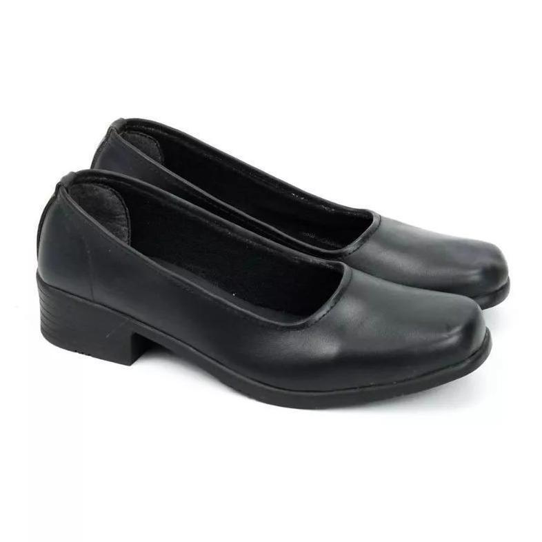Grade Ori Sepatu Pantofel Wanita Hak 3Cm Hitam Paskibra Kantor Sekolah