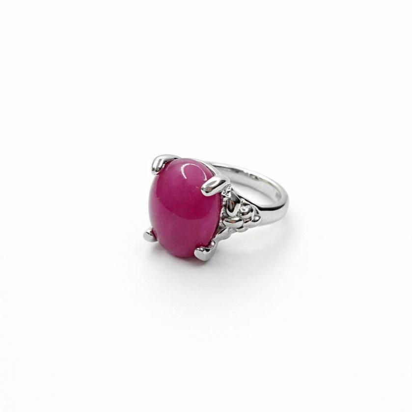PROMO Ruby Jewelry Cincin Batu Warna Oval Elegan Wanita Batu Merah Hijau Hitam Pink Premium Look CW 