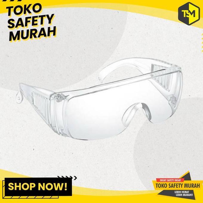 Ready Kacamata Safety Clear Bening Safety Glass Kacamata Anti Debu