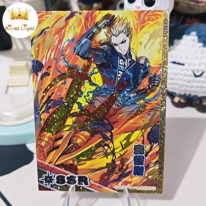Kartu One Punch Man CCG Goddess God Card Atlas Of God SSR Diamond Tebal Collection Card - Genos (GC0