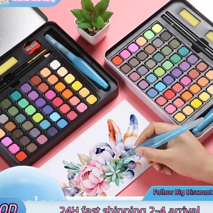 [Cod] Cat Air 36/48 Warna Watercolor Set Alat Cat Air / Cat Air Lukis Set Lengkap + Kuas