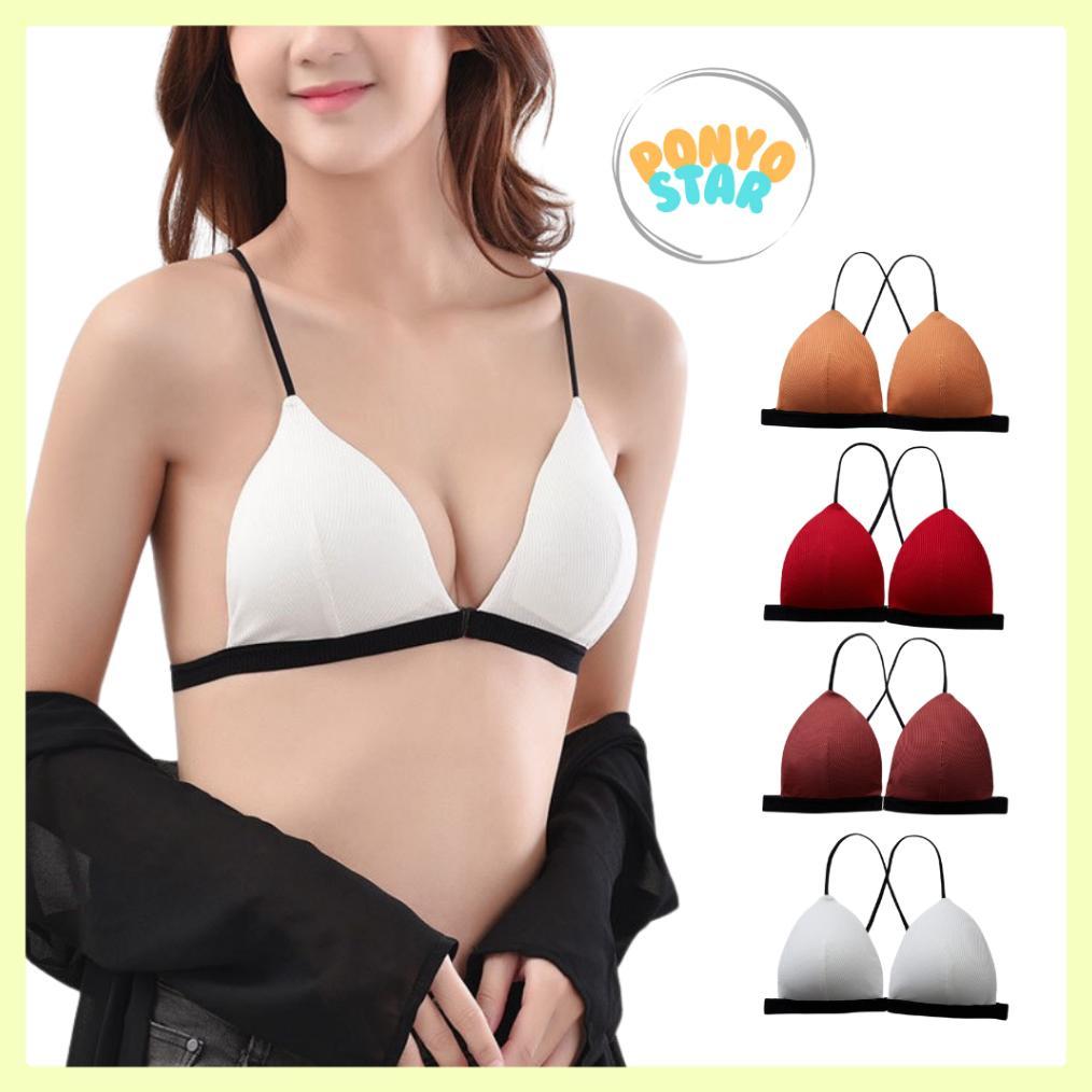 NEW ARRIVAL 266 Bra Kancing Depan Tanpa Kawat Wanita Beha Perempuan Cup A AB B Front Open Kait Dinas