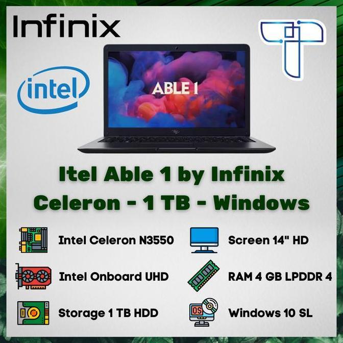 Laptop Notebook Itel Able 1 by Infinix - Celeron - 1 TB - 4 - Windows