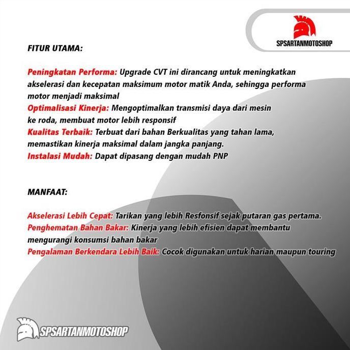Paket Full Upgrade CVT Vario 125 Old Bohlam Techno KZR Paket Kirian CVT Harian - Racing - Touring