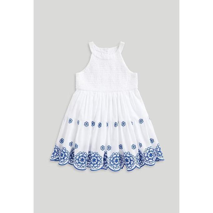 Mothercare White Embroidered Maxi Dress - Dress Anak Perempuan (Putih)